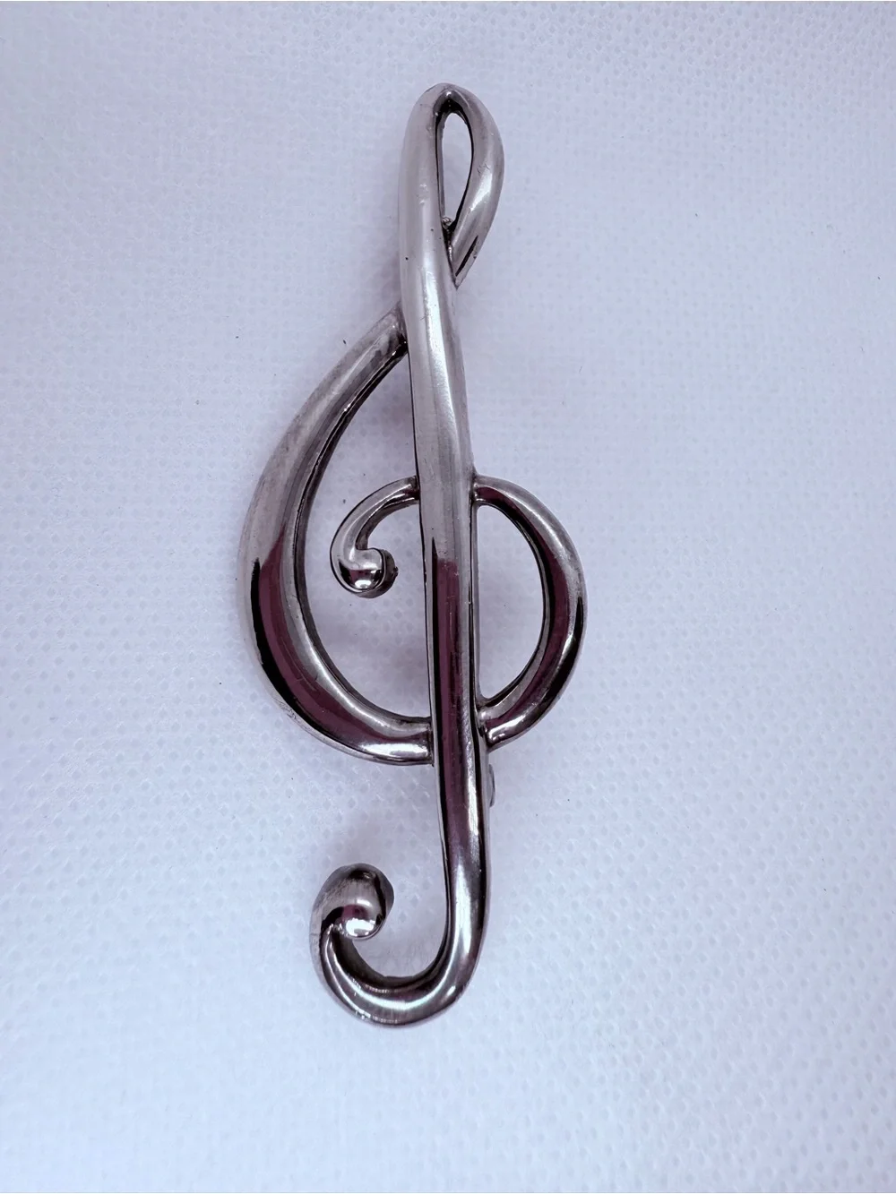 ✨ Vintage Silver Treble Clef Music Note Brooch Pin
